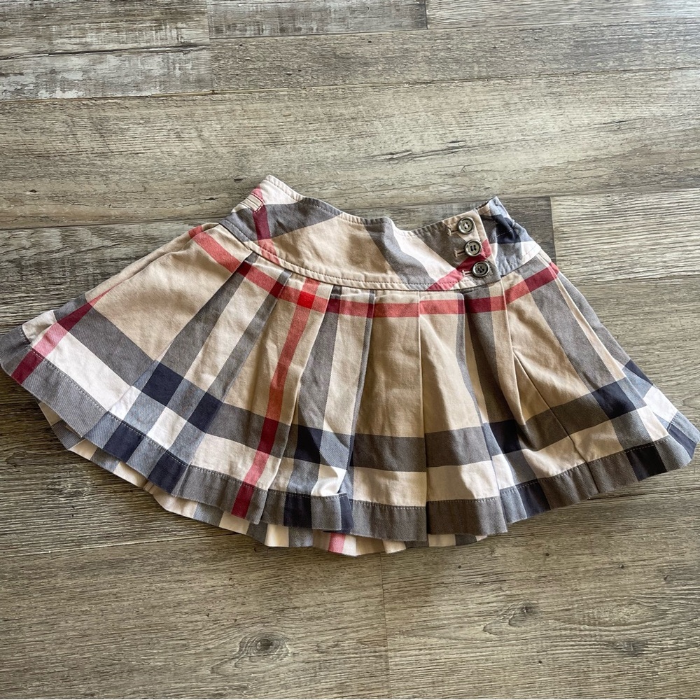 Burberry Girls Nova Check Pleated Skirt Burberry Skirt Nova Check Girls COTTON